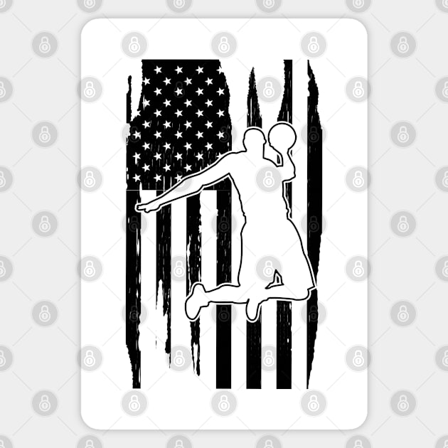 Basketball Player in American Flag Magnet by KC Happy Shop